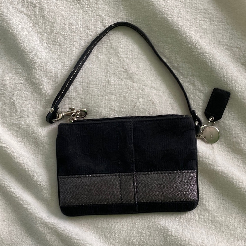 Coach black wristlet, wore once
